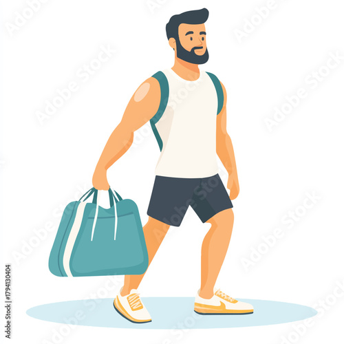 Man carrying a duffel bag active lifestyle fitness travel leisure outdoor activities