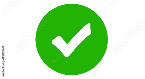 Collection of green and black circular checkmark icons with white ticks
