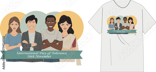T-shirt Design for the International day for tolerance