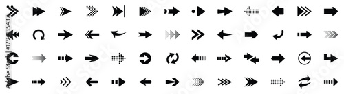 Arrow icon set, arrow cursor. Arrows big black set icons. Arrow vector collection. Arrow. Cursor.  Mordern simple arrows. Vector illustration.