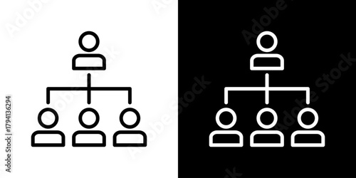 Hierarchy Icon Set. Clean Line Design With Light And Dark Versions For Versatile Use.