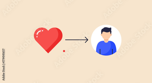 Love and affection directed towards an individual person, concept.