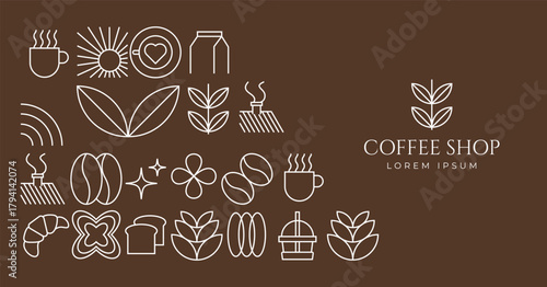 Coffee product pattern background, geometric coffee design element