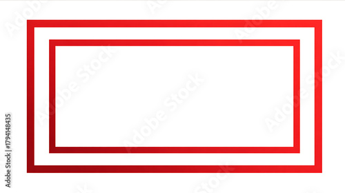 Elegant red hollow outline frame with subtle geometric details on a neat white background offering a fresh minimalist aesthetic