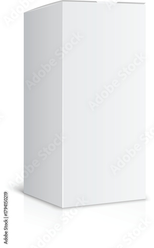 Bottle and Box Mockup – Packaging Design Vector Template Vector mockup of a bottle with a packaging box for product design and branding. Ideal for cosmetics, supplements, or beverage packaging. 