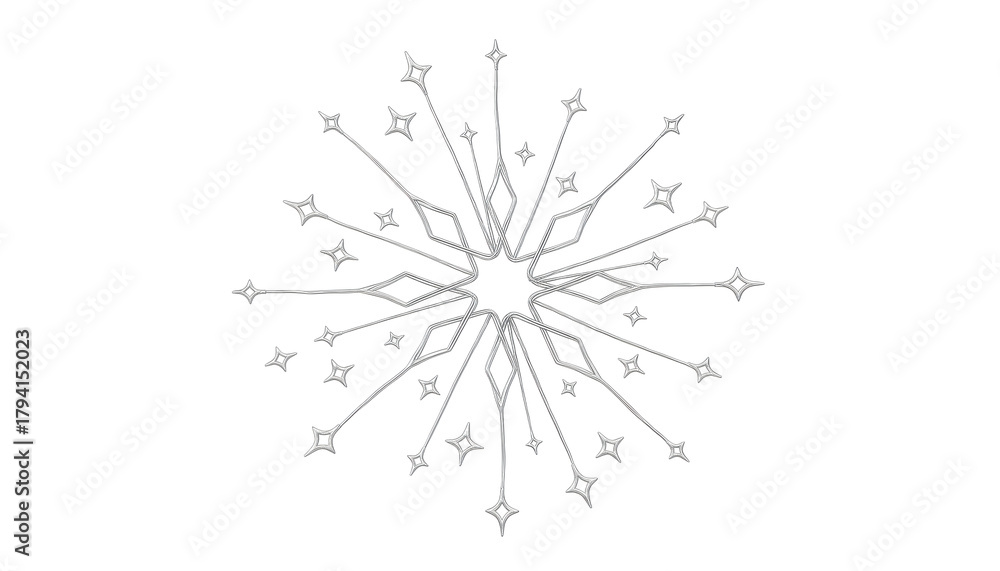 Obraz premium Elegant Snowflake Design on White Background