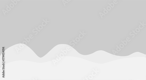 Minimalistic 3D Vector Illustration of Snow-Capped Mountains and Smooth Winter Hills