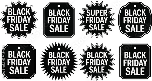 Black Friday Sale Vector Graphic Set