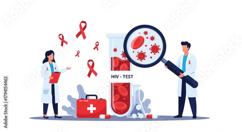 HIV/AIDS Research and Blood Test Concept