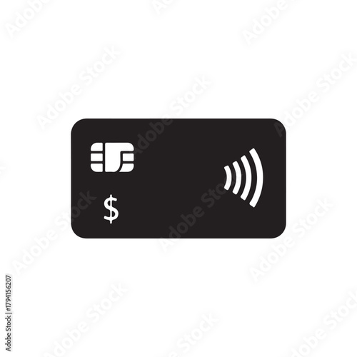 Debit payment icon in black solid flat design icon isolated on white background
