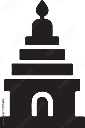 Buddhist stupa temple architecture silhouette