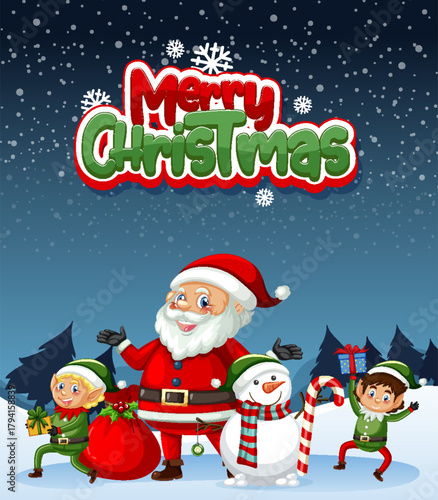 Beautiful Merry Christmas Vector Artwork for Holiday Greetings