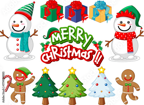 Beautiful Merry Christmas Vector Artwork for Holiday Greetings