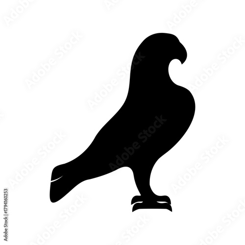 Majestic bird of prey silhouette on white background showcasing avian artistry