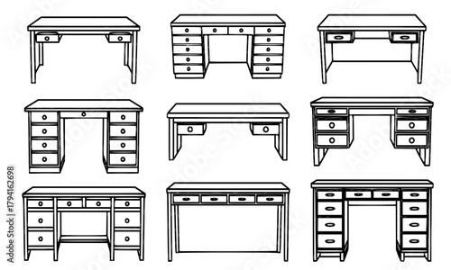 Modern Wooden Office Desk with Minimalist Laptop Setup in Home Office, Contemporary Workspace Design, Remote Work and Productivity