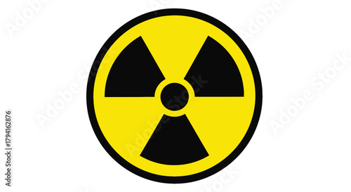 Radioactive Hazard Symbol Warning Sign in Black and Yellow Colors