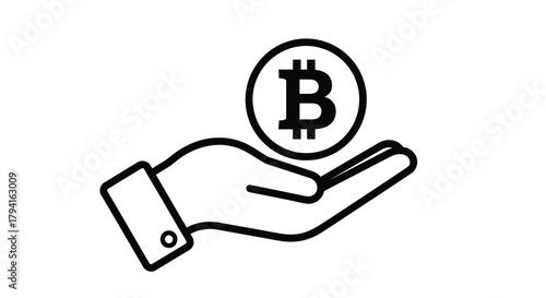 Bitcoin in Hand Investment Concept Modern Currency for Future Finances