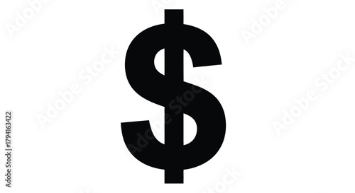 Isolated dollar sign symbol on white background finance and investment concept