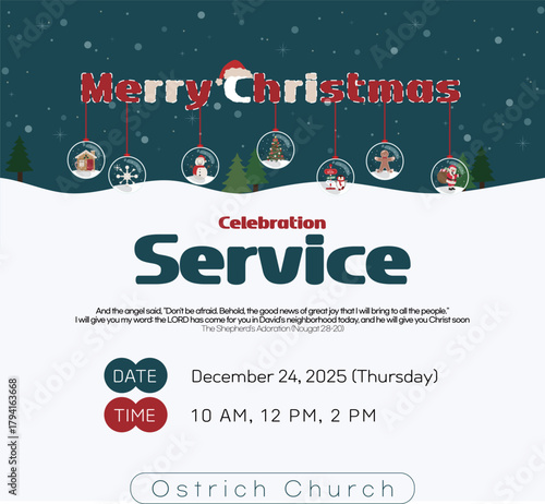 크리스마스 성탄감사예배 안내 배너
