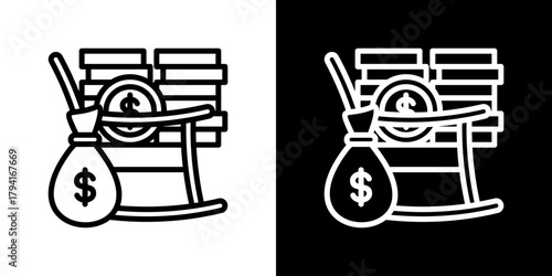 Retirement Icon Set. Clean Line Design With Light And Dark Versions For Versatile Use.