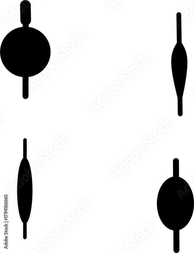 various shapes of fishing floats