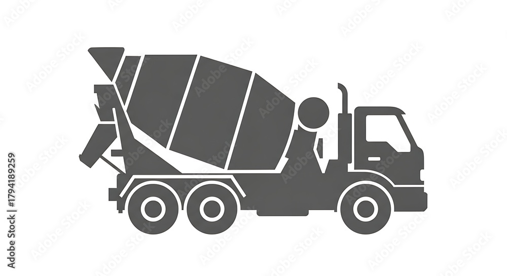 Fototapeta premium Concrete mixer truck vector illustration for construction and building industry needs