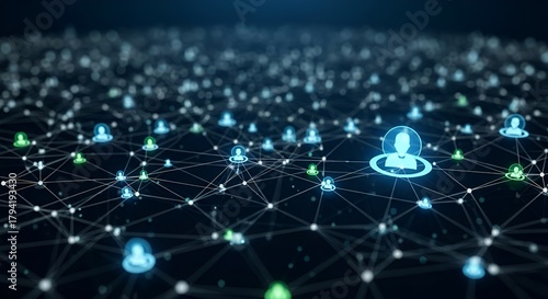 Futuristic representation of a social network or connected global communications