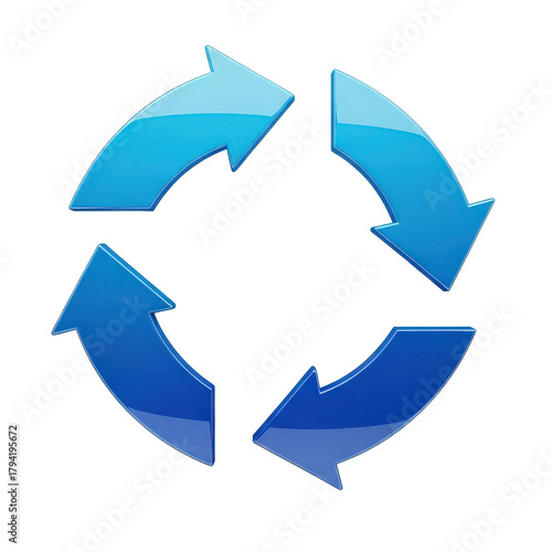 Free Download Circular glossy blue arrows depicting cycle, refresh or process isolated on transparent background - GFXLoad