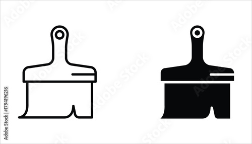 Brush icon set. editable icons, can be used in logo, UI and web design, Flat illustration of vector icon on white background.