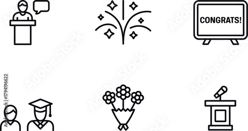 Graduation icon set