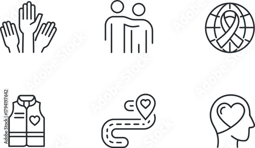 Set of charity and donation icons