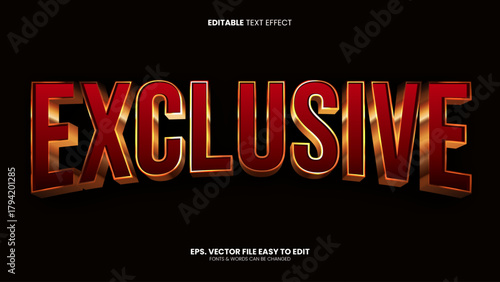 Exclusive gold editable text effect