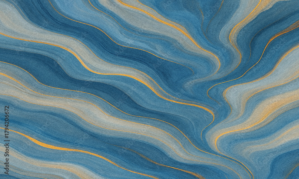Fototapeta premium Elegant Abstract Black and Gold Swirls with Textured Granular Surface Background