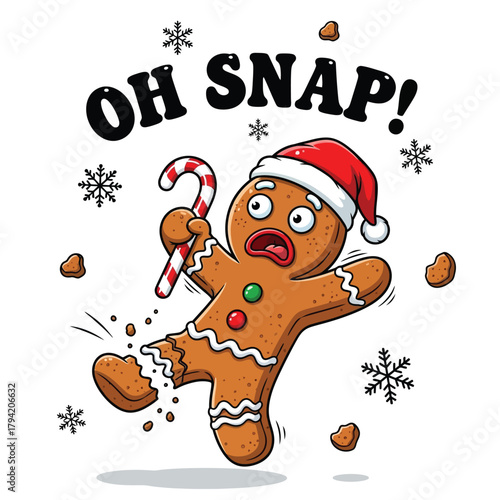 Gingerbread man breaks in half oh snap christmas cartoon