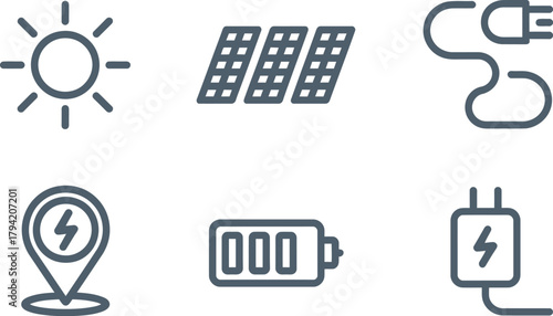 Set of energy icons