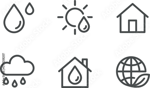 Set of water and environment icons