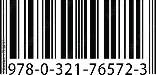 Barcode vector with bold black bars and book-style numeric code on white background