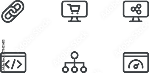 Set of six seo icons