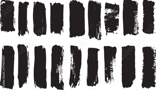 Brushstroke Texture Icons – Hand-Drawn Black Strokes for Artistic and Design Use