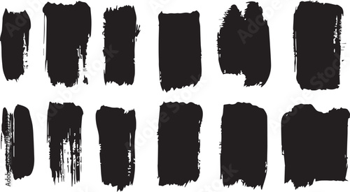 Brushstroke Texture Icons – Hand-Drawn Black Strokes for Artistic and Design Use
