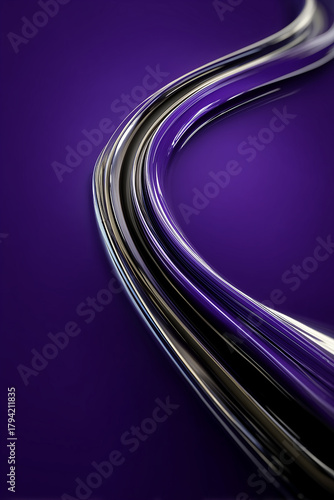 A purple and black line with a silver color. The line is curved and has a shiny appearance