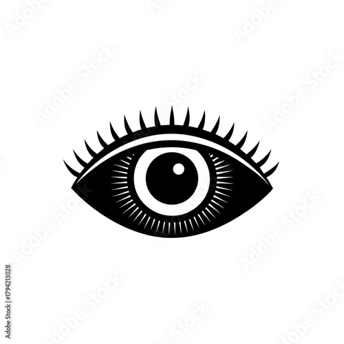 Abstract graphic of an open human eye, sight, perception icon