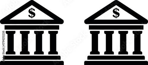 Two banks icon vector