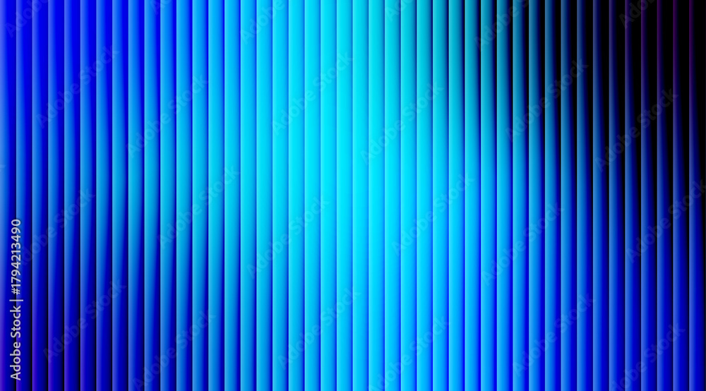 Fototapeta premium Hypnotic gradient of cool blues and radiant cyans in a series of textured vertical bars, offering a sleek and futuristic backdrop for media and contemporary presentations