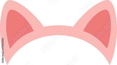 A simple, stylized vector illustration of a pair of triangular animal ears, typical of a cat or fox, rendered in two shades of pink.