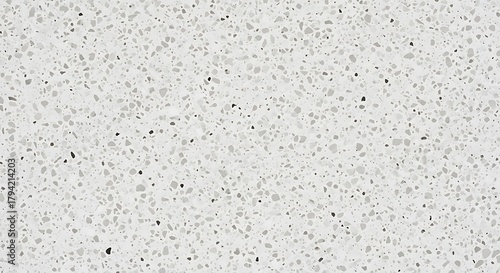 White terrazzo texture with small black and gray spots, seamless pattern