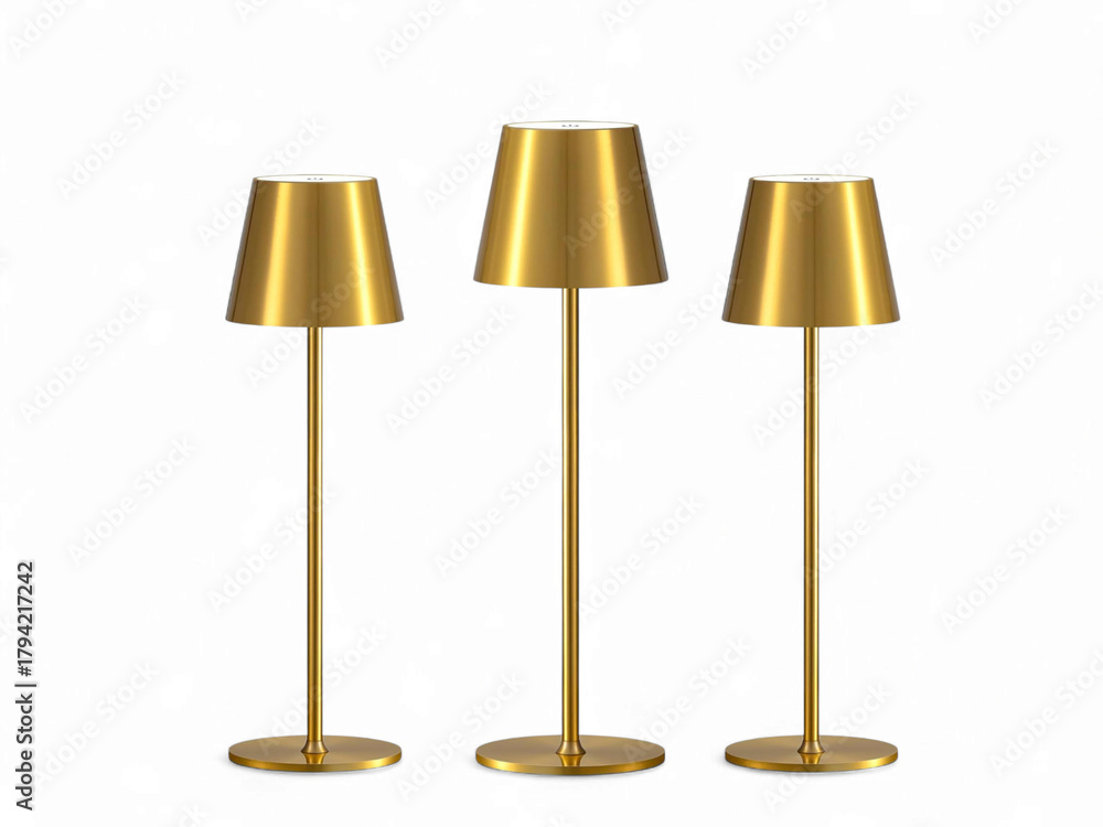 Obraz premium Set of Three Modern Gold Cordless Table Lamps