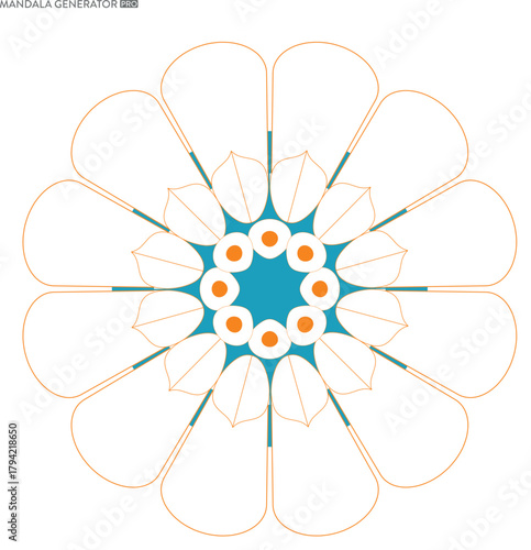 Elegant Floral Mandala Design with Geometric Symmetry and Modern Color Palette perfect for backgrounds and creative projects providing a sense of calm and balance