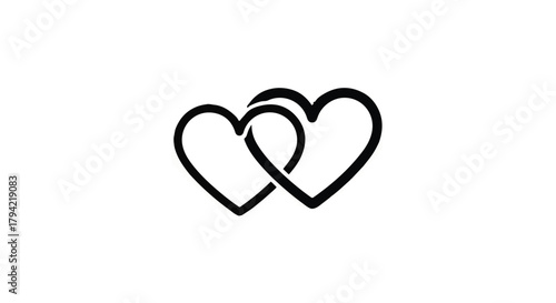Two intertwined hearts symbolizing love and connection