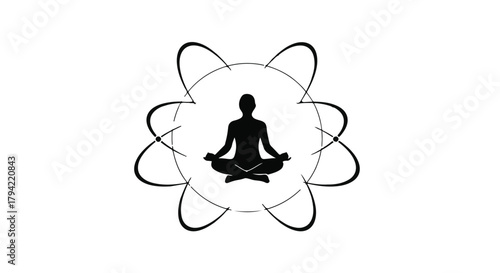 Silhouette of person meditating in a peaceful, serene aura